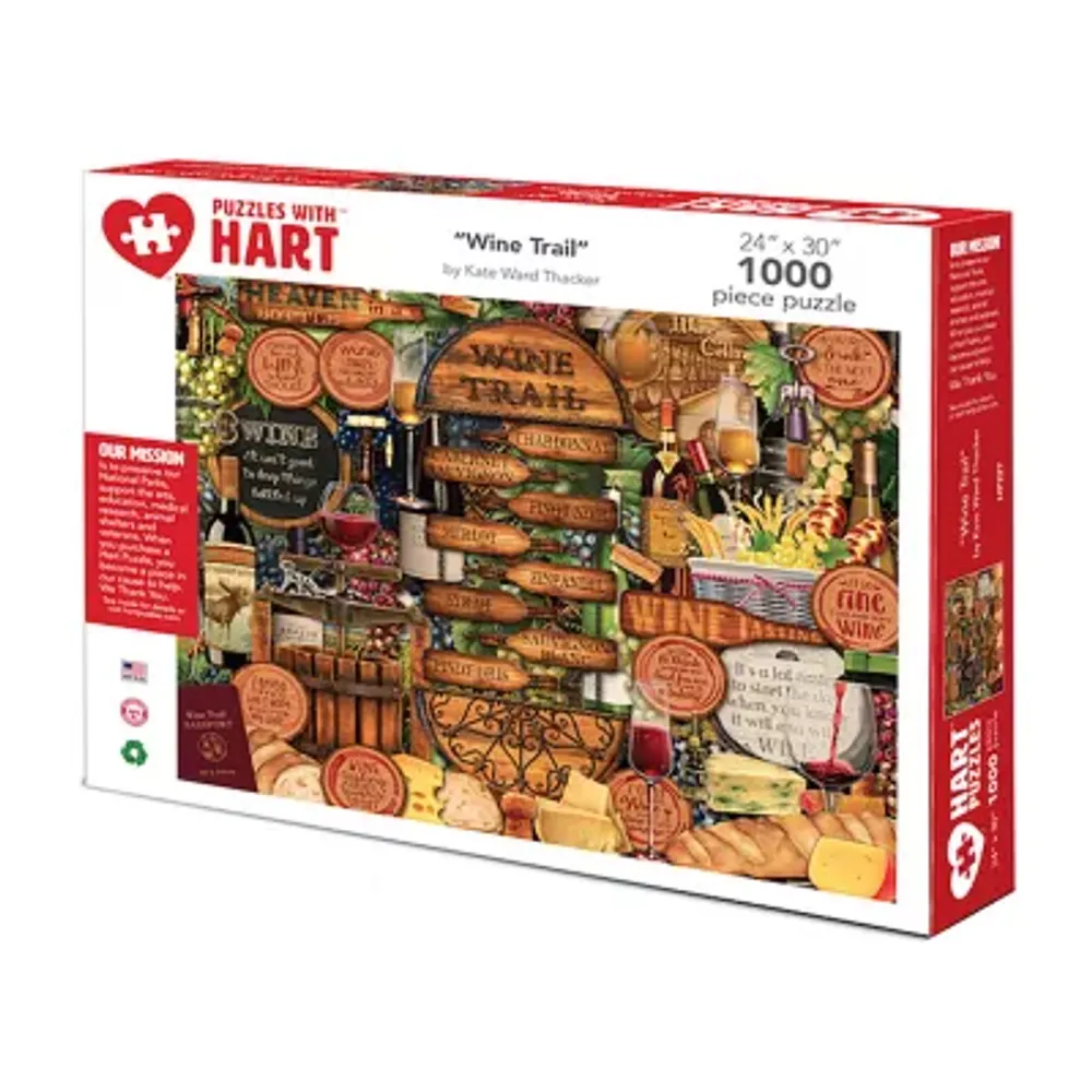 Hart Puzzles Wine Trail By Kate Ward Thacker, 24 X 30 1000 Piece Puzzle