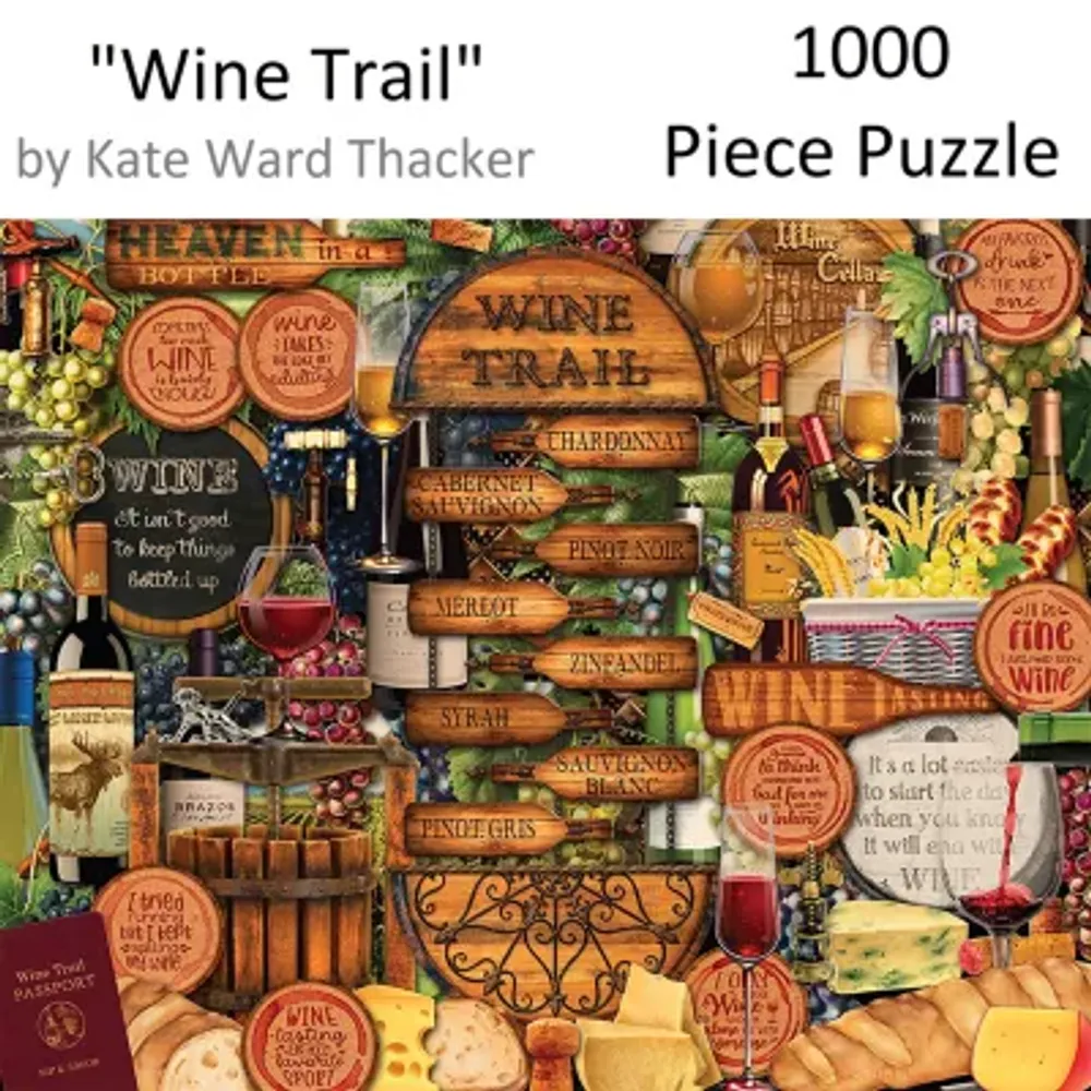 Hart Puzzles Wine Trail By Kate Ward Thacker, 24 X 30 1000 Piece Puzzle