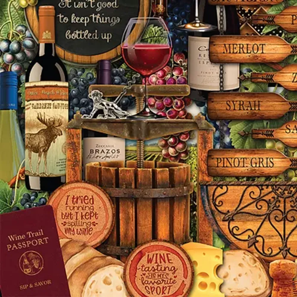 Hart Puzzles Wine Trail By Kate Ward Thacker, 24 X 30 1000 Piece Puzzle