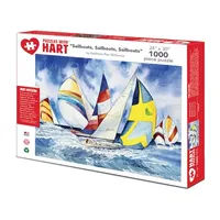 Hart Puzzles Sailboats, Sailboats, Sailboats By Kathleen Parr Mckenna, 24 X 30 1000 Piece Puzzle