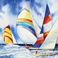 Hart Puzzles Sailboats, Sailboats, Sailboats By Kathleen Parr Mckenna, 24 X 30 1000 Piece Puzzle