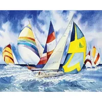 Hart Puzzles Sailboats, Sailboats, Sailboats By Kathleen Parr Mckenna, 24 X 30 1000 Piece Puzzle