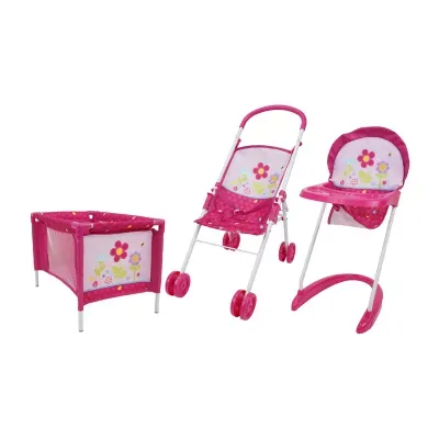 509 Garden 3 Piece Stroll N Care Doll Play Set Baby Play