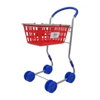 2-in-1 Red Shopping Cart - Kids Pretend Play, Converting Shopping Cart & Basket