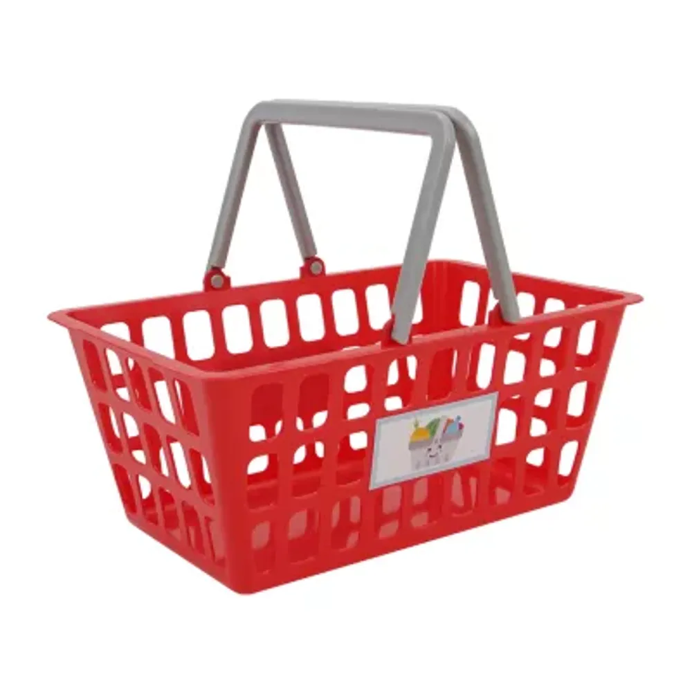 2-in-1 Red Shopping Cart - Kids Pretend Play, Converting Shopping Cart & Basket