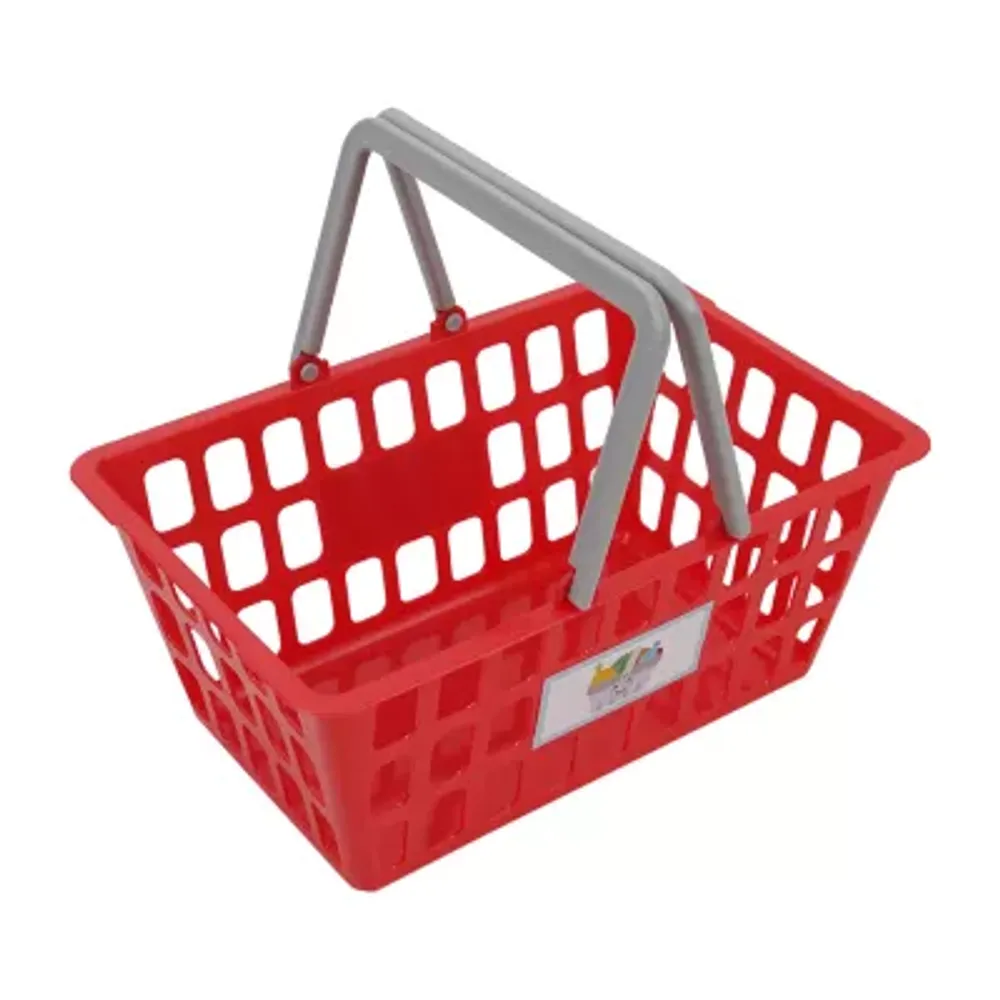 2-in-1 Red Shopping Cart - Kids Pretend Play, Converting Shopping Cart & Basket