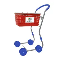 2-in-1 Red Shopping Cart - Kids Pretend Play, Converting Shopping Cart & Basket