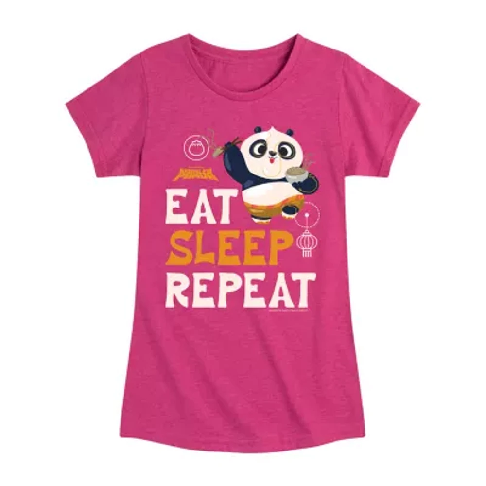 Big Girls Eat Sleep Repeat Crew Neck Short Sleeve T-Shirt