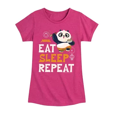 Big Girls Eat Sleep Repeat Crew Neck Short Sleeve T-Shirt