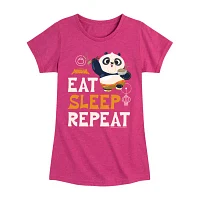 Big Girls Eat Sleep Repeat Crew Neck Short Sleeve T-Shirt