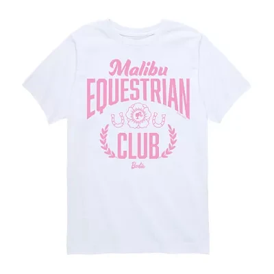 Big Girls Equestrian Club Crew Neck Short Sleeve Barbie Graphic T-Shirt