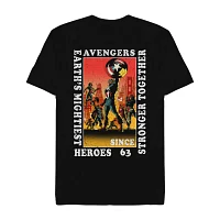 Novelty Mens Crew Neck Short Sleeve Regular Fit Avengers Graphic T-Shirt