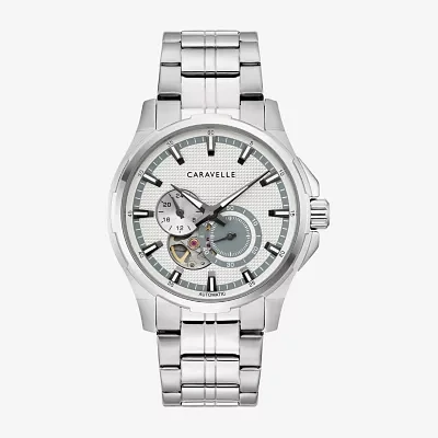 Caravelle Designed By Bulova Mens Silver Tone Stainless Steel Bracelet Watch 43a159