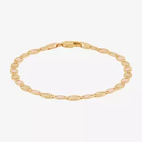 Made in Italy 10K Tri-Color Gold 7.25 Inch Solid Fashion Chain Bracelet