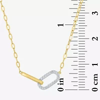 Diamond Addiction (G-H / I1-I2) Womens 1/10 CT. T.W. Lab Grown Diamond 14K Gold Over Silver Pendant Necklace