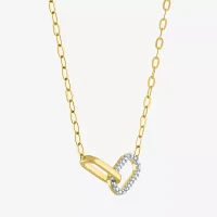 Diamond Addiction (G-H / I1-I2) Womens 1/10 CT. T.W. Lab Grown Diamond 14K Gold Over Silver Pendant Necklace