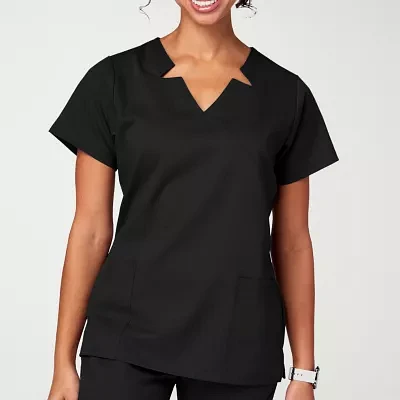 Meta 15201 Womens V Neck Stretch Fabric Short Sleeve Scrub Top