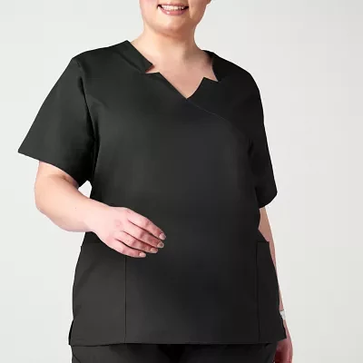 Meta 15201 Womens Plus V Neck Short Sleeve Scrub Top