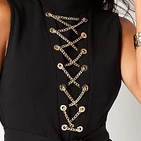 Bold Elements Chain Lace Up Jumpsuit Womens Sleeveless