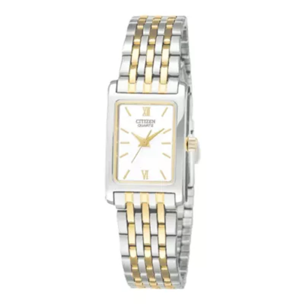 Citizen® Womens Rectangular Two-Tone Stainless Steel Bracelet Watch EJ5854-56A