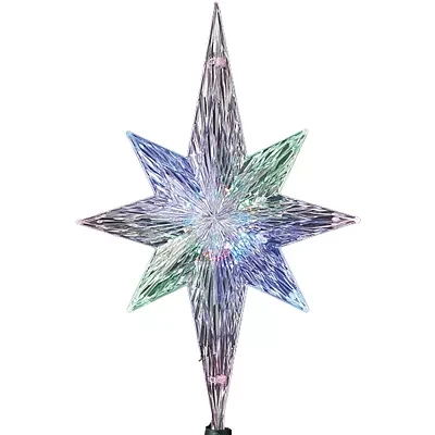 Kurt Adler 11¼" Polar Star Tree Topper with LED Color-Changing Light