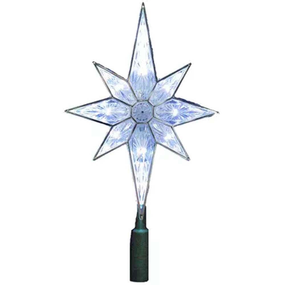 Kurt Adler 10-Light 10.5 in. Clear LED 8-Point Star Tree Topper