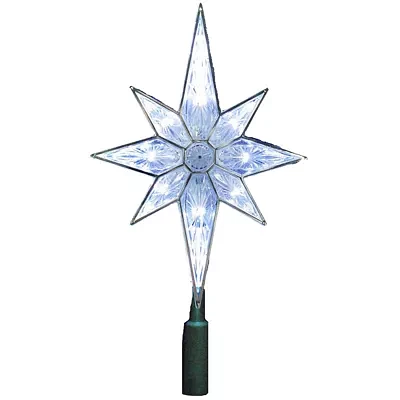 Kurt Adler 10-Light 10.5 in. Clear LED 8-Point Star Tree Topper