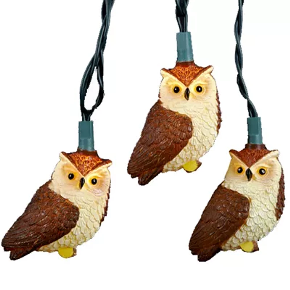 Kurt Adler UL 10-Light Brown Owl Light Set