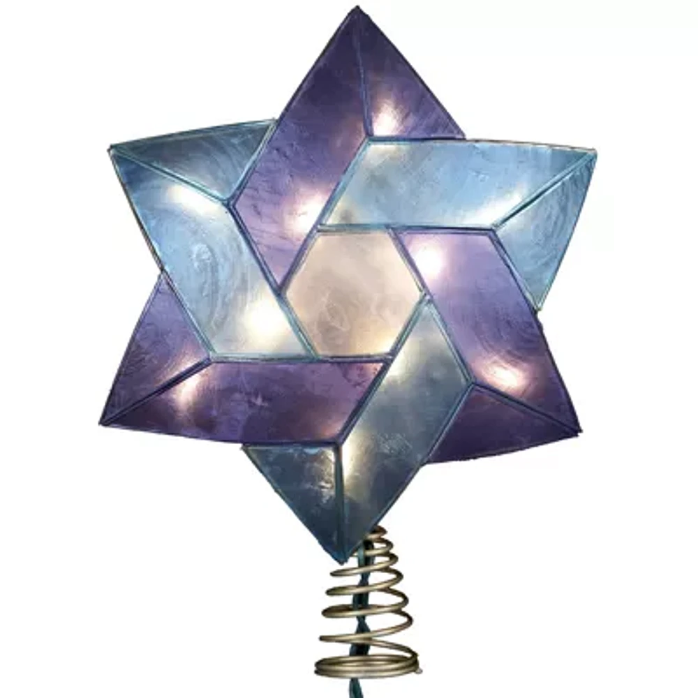 Kurt Adler 8.5" 10-Light Capiz Star of David Tree Topper