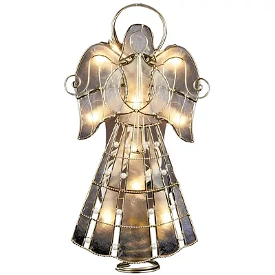 Kurt Adler 10-Light 9.75" Capiz Angel Tree Topper