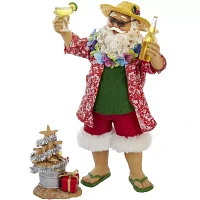 Kurt Adler 10" Fabriché Beach Santa, 2-piece Set