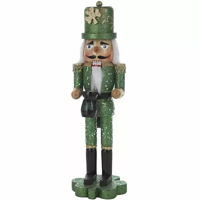 Kurt Adler Irish Nutcracker On Shamrock Base