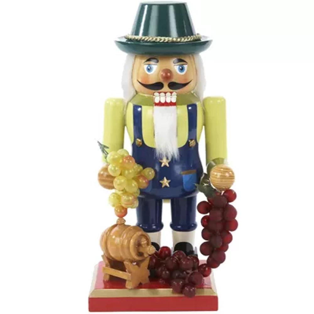 Kurt Adler 10¼" Wooden Winemaker Nutcracker