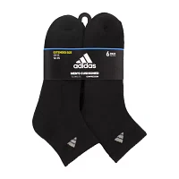 adidas 6 Pair Big and Tall Quarter Ankle Socks Mens