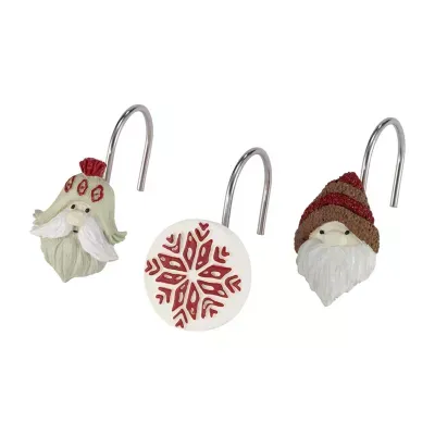 Avanti Christmas Gnome Shower Curtain Hooks