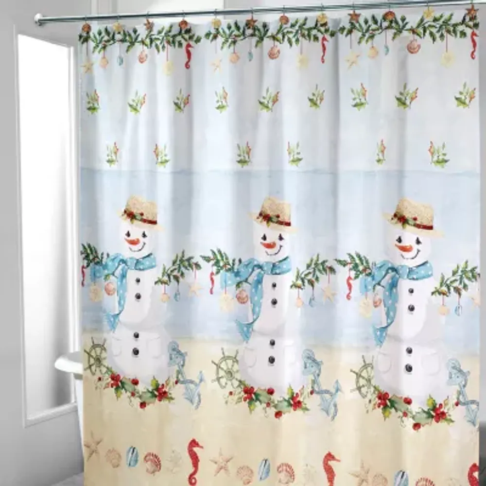 Avanti Coastal Snowman Shower Curtain