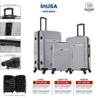 InUSA Resilience 3-pc.Hardside Lightweight Spinner Luggage Set