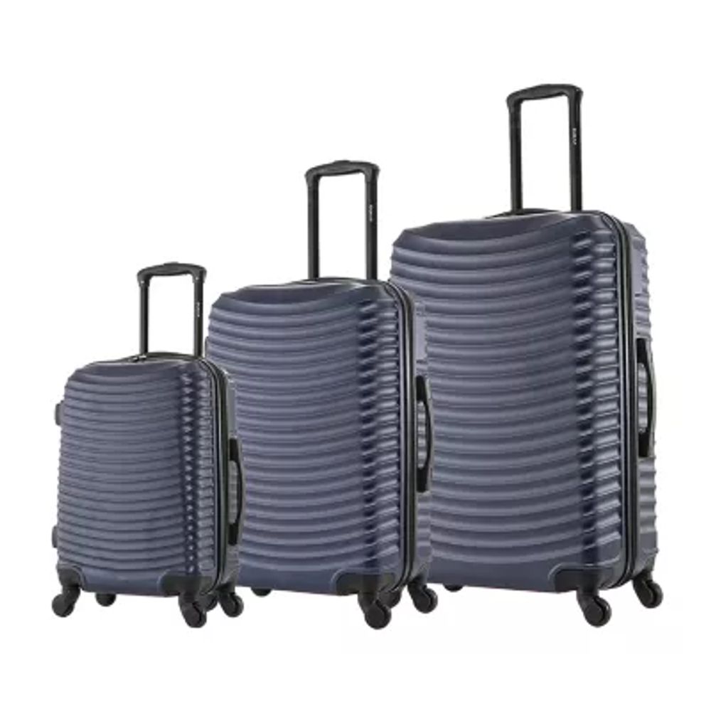 DUKAP Adly Lightweight Hardside Spinner 3-Piece Luggage Set ,White
