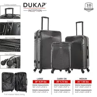 DUKAP Inception 3-pc.Hardside Lightweight Spinner Luggage Set