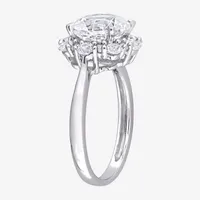 Womens Lab Created White Sapphire 10K Gold Cocktail Ring