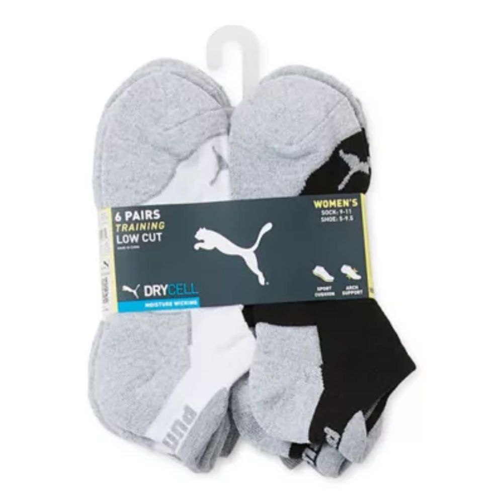 PUMA 6 Pair Low Cut Socks Womens