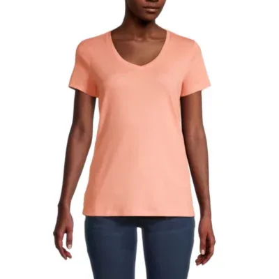St. John's Bay Womens V Neck Short Sleeve T-Shirt