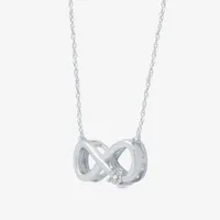 YES PLEASE! Womens Genuine Diamond Accent Sterling Silver Infinity Pendant Necklace