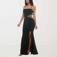 Trixxi Mesh Cut Out Womens Sleeveless Bodycon Dress Juniors