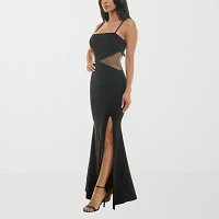 Trixxi Mesh Cut Out Womens Sleeveless Bodycon Dress Juniors