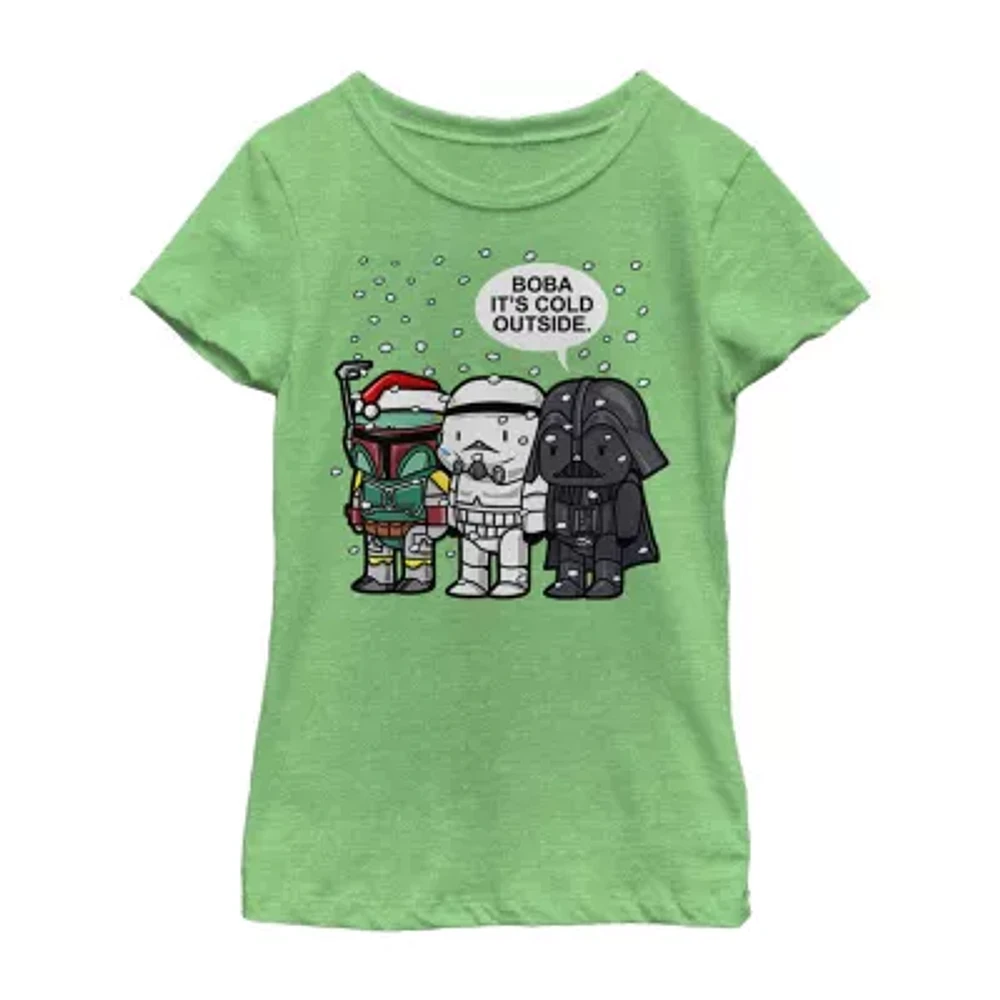 Disney Collection Little & Big Girls Crew Neck Short Sleeve Star Wars Graphic T-Shirt