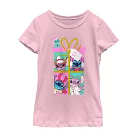 Disney Collection Little & Big Girls Crew Neck Short Sleeve Princess Graphic T-Shirt