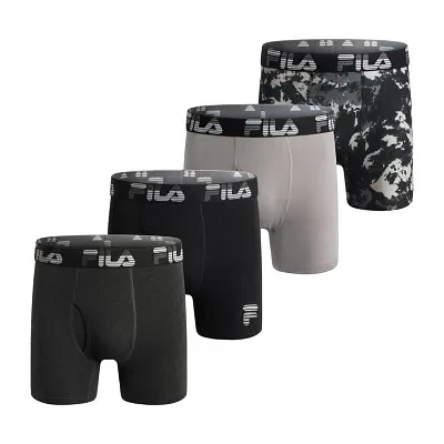 FILA Stretch Fly Big Mens 4 Pack Boxer Briefs