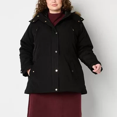 Gallery Womens Plus Removable Hood Heavyweight Anorak