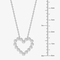 Floating Diamonds (F / Vs2) Womens 1 CT. T.W. Lab Grown White Diamond 14K White Gold Heart Pendant Necklaces